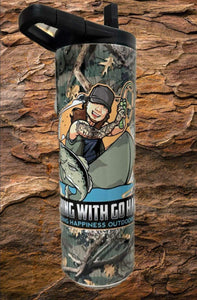 Fishing with go ham Camo 20oz